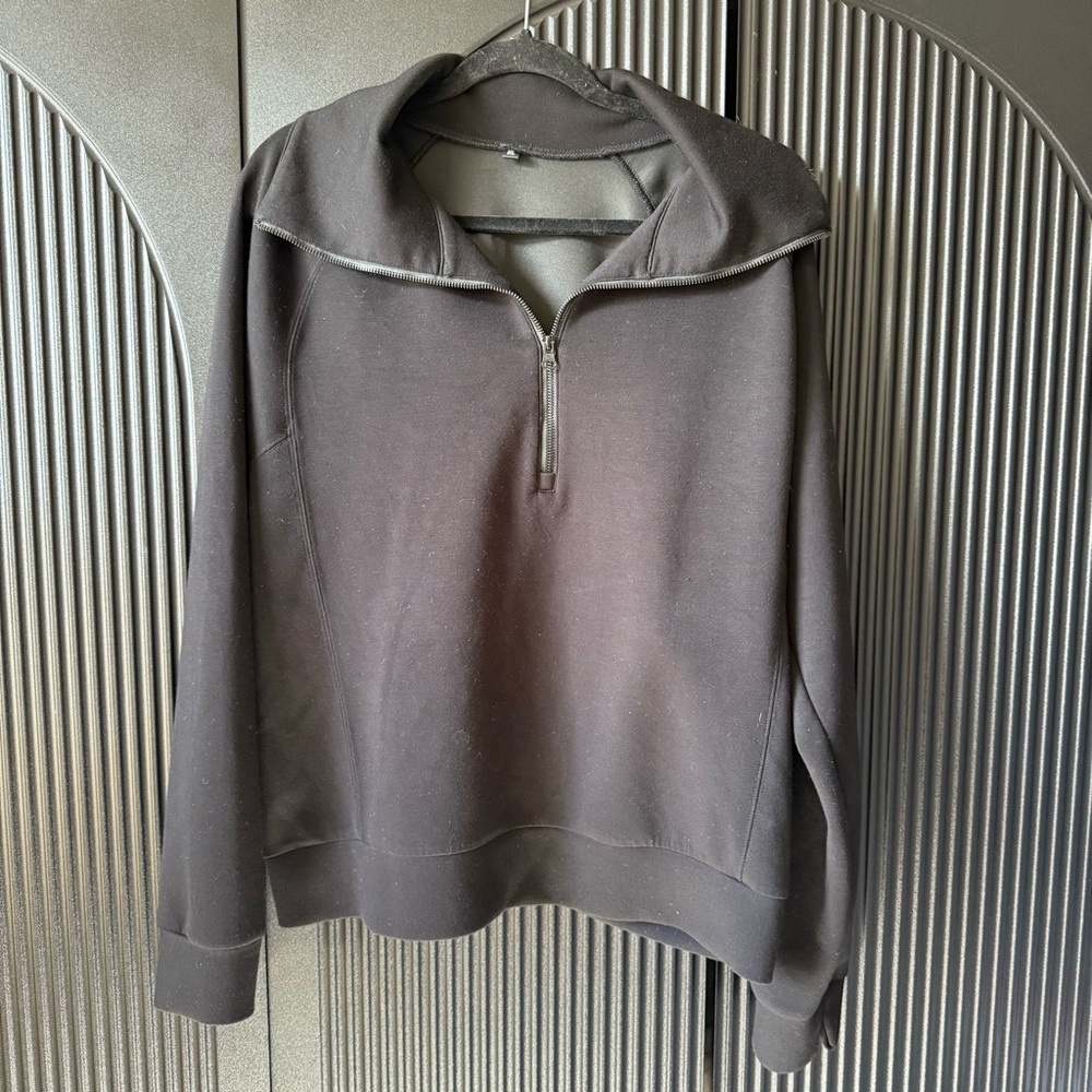 Amazon Women's Black Half-Zip Hoodie